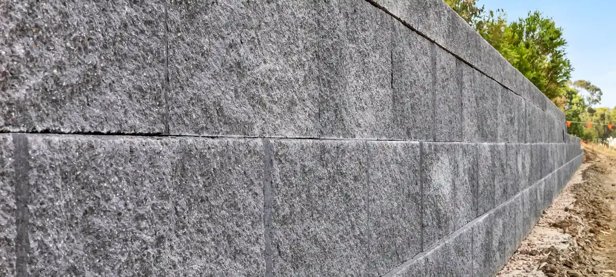Keymass precast block retaining wall built by UCBC