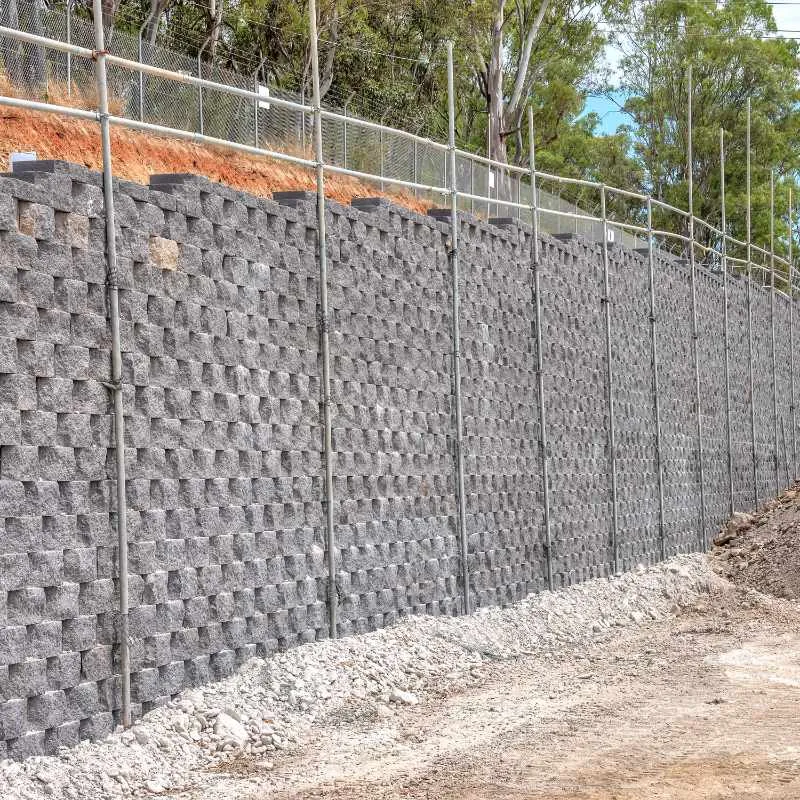 Keystone segmental block retaining wall built by UCBC