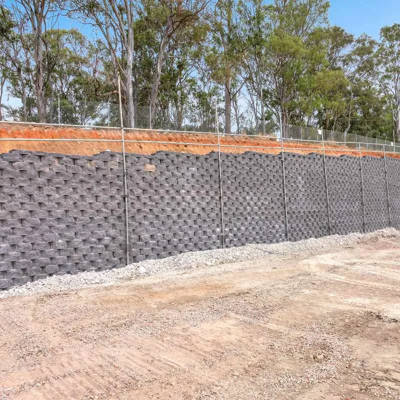 Keystone segmental block retaining wall built by UCBC
