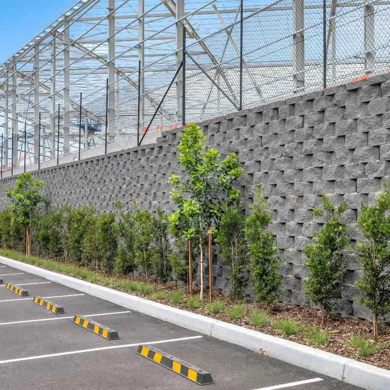 Keystone segmental block retaining wall built by UCBC