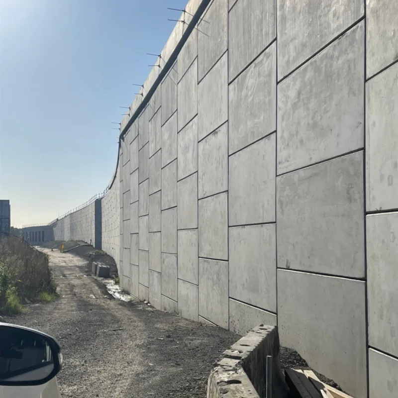 Precast concrete retaining wall units on a UCBC site